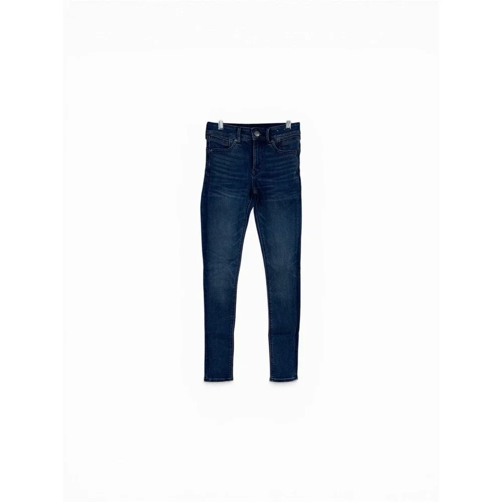 Express‎ Denim Perfect Lift Mid Rise Ankle Legging Size 0 Regular Medium Wash